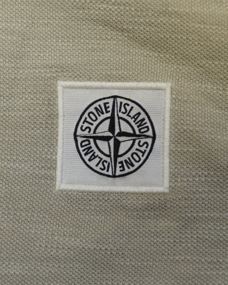 Stone Island Compass Patch Polo Shirt Cream detail view