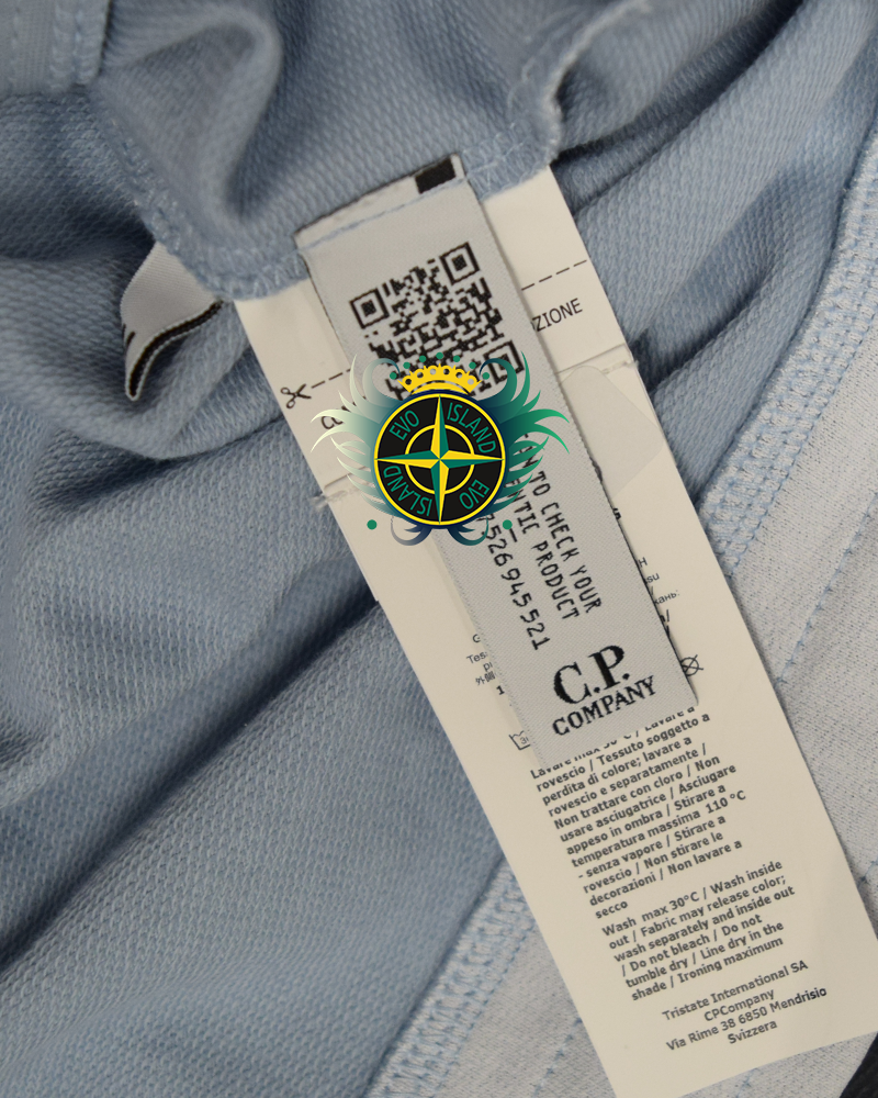 C.P Company Chest Logo Hoodie Light Blue