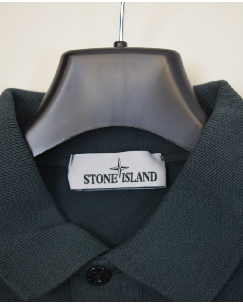 Stone Island Compass Patch Polo Shirt Dark Grey detail view