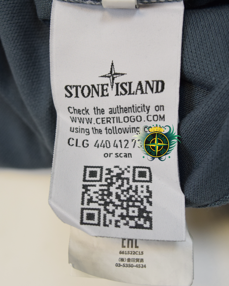 Stone Island Compass Patch Polo Shirt Teal detail view