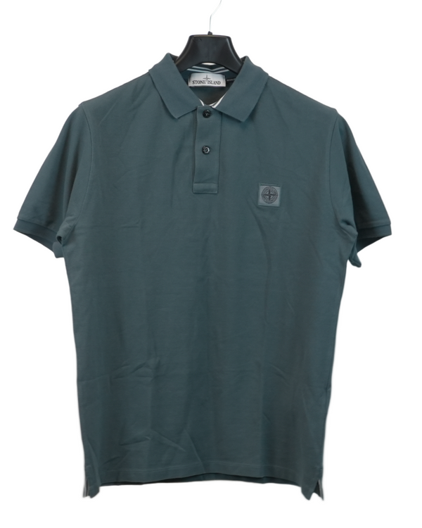 Stone Island Compass Patch Polo Shirt Teal front view