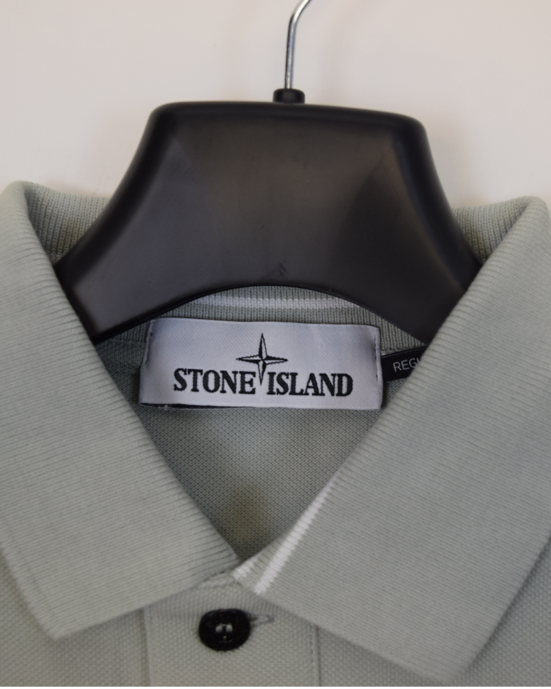 Stone Island Compass Patch Polo Shirt Stone detail view