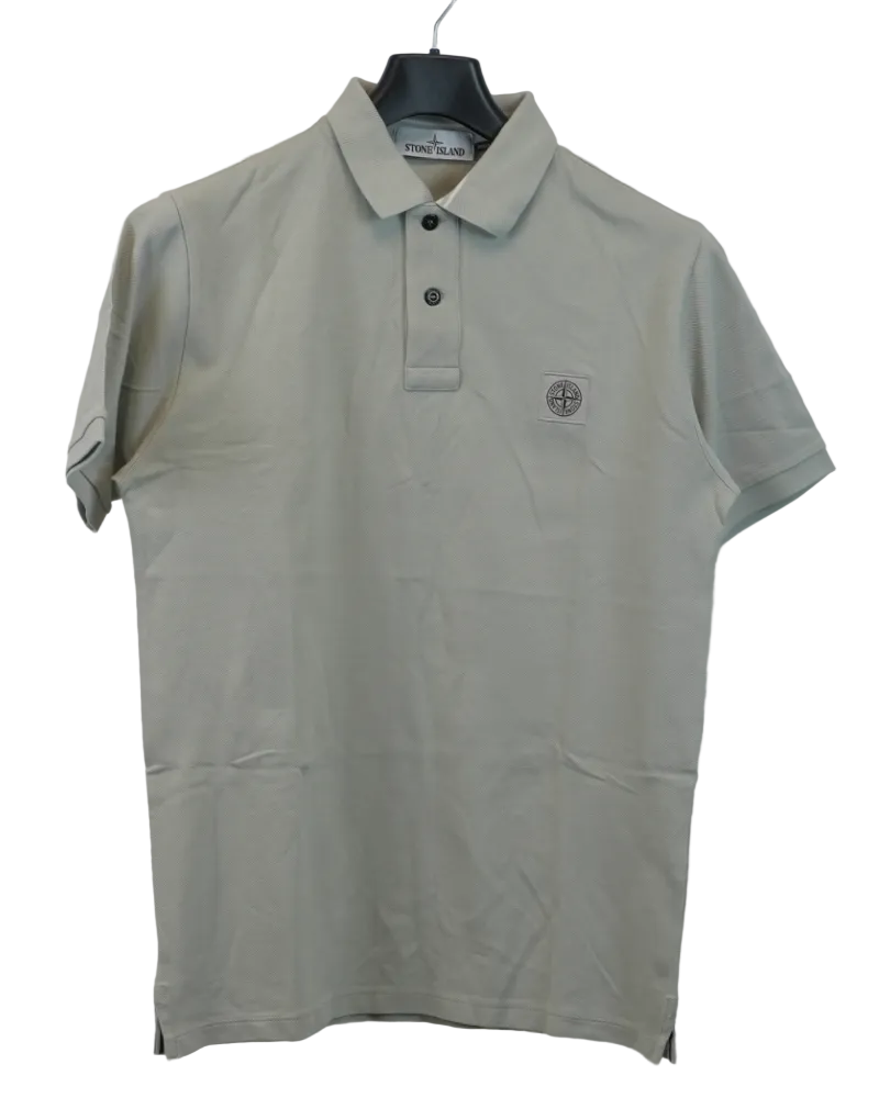 Stone Island Compass Patch Polo Shirt Stone front view