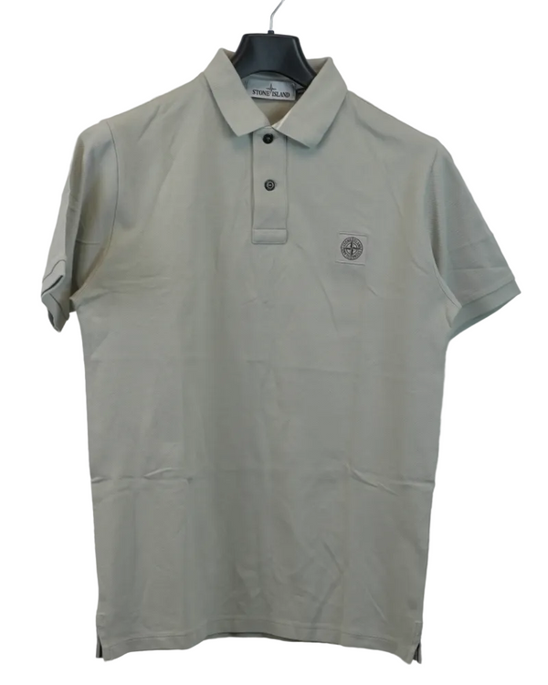 Stone Island Compass Patch Polo Shirt Stone front view