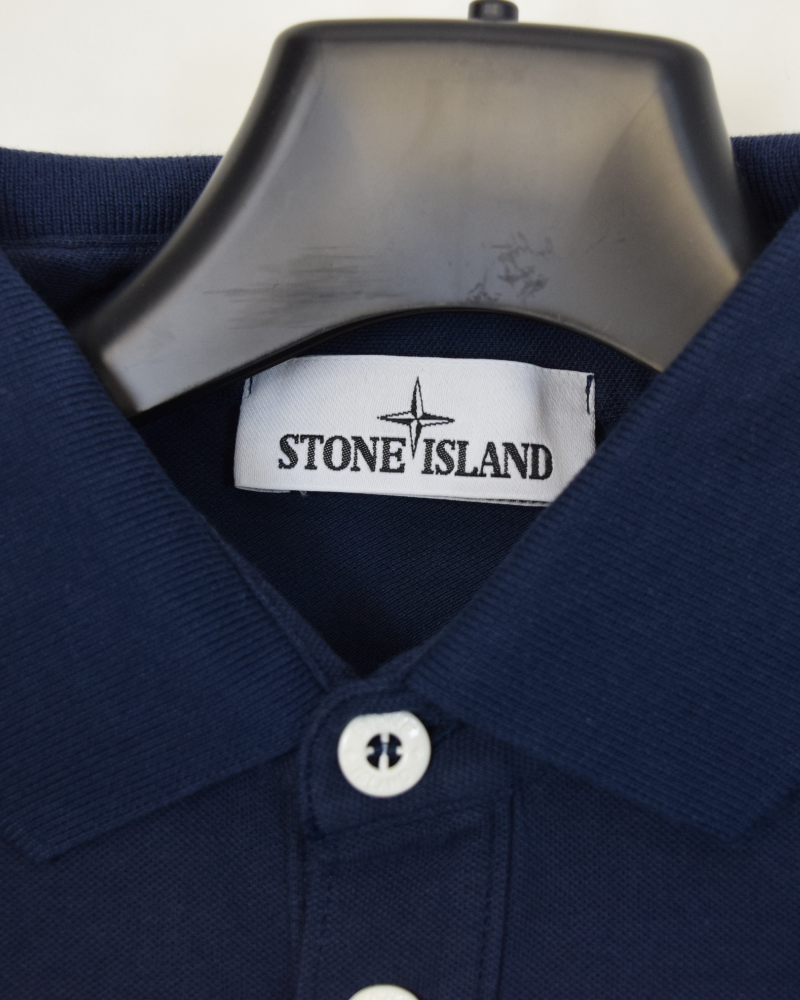 Stone Island Compass Polo Shirt Navy Blue detail view
