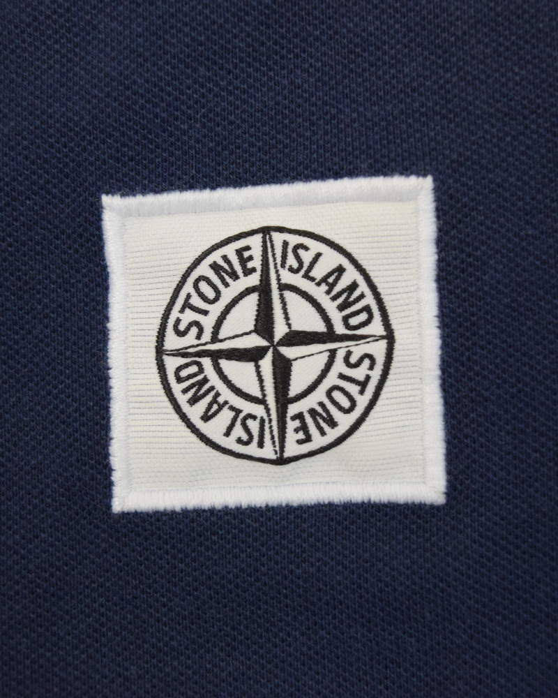 Stone Island Compass Polo Shirt Navy Blue detail view