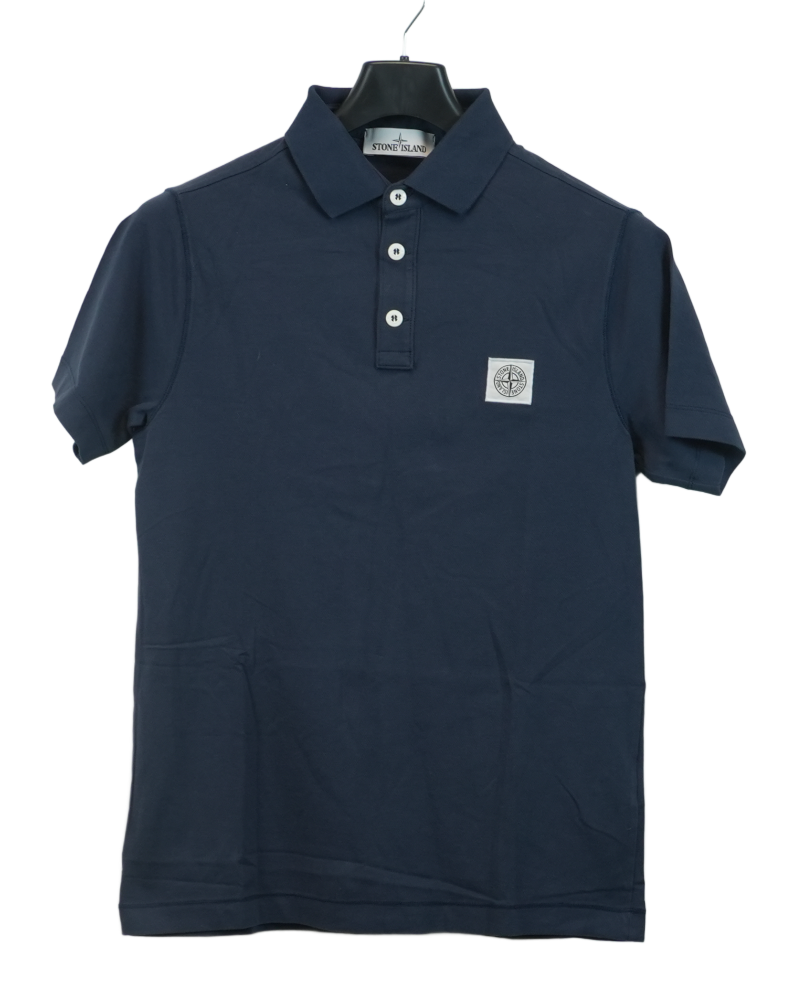 Stone Island Compass Polo Shirt Navy Blue front view
