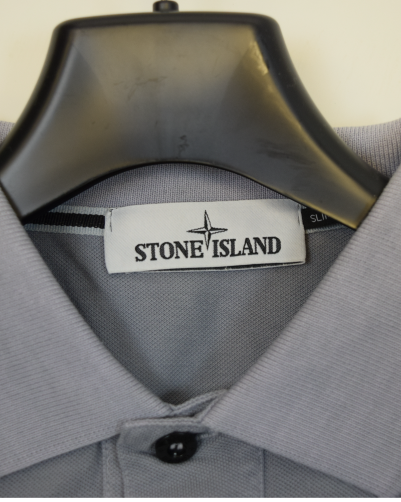 Stone Island Compass Polo Shirt Grey detail view