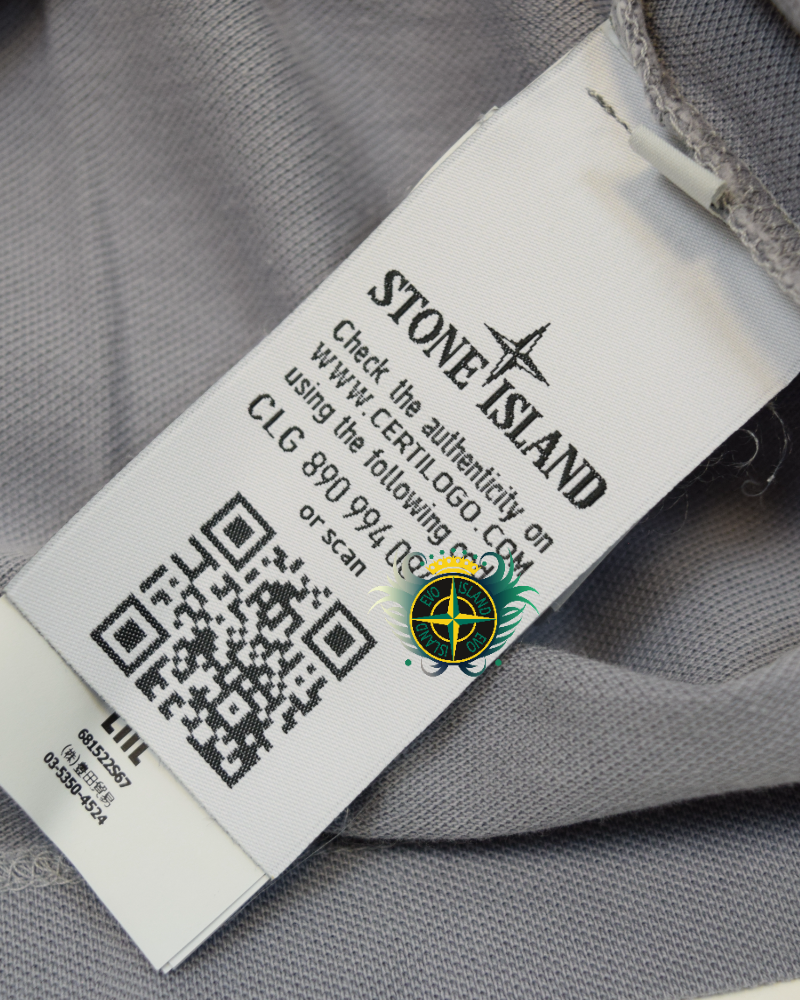 Stone Island Compass Polo Shirt Grey detail view