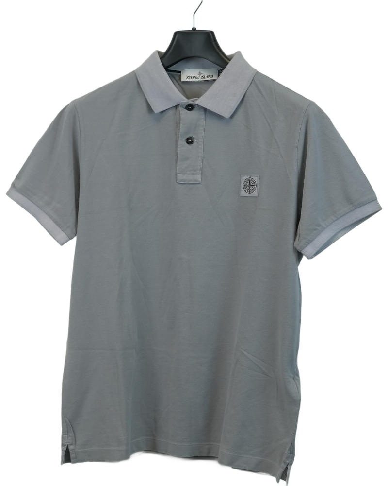 Stone Island Compass Polo Shirt Grey front view