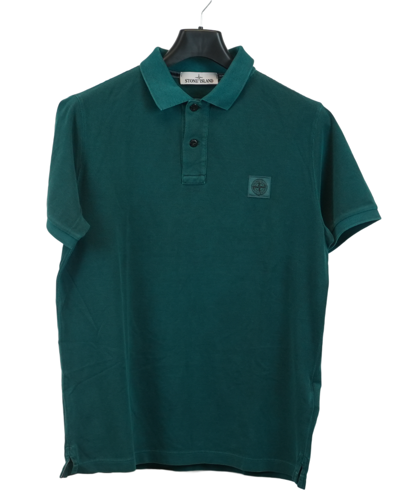 Stone Island Compass Polo Shirt Green front view