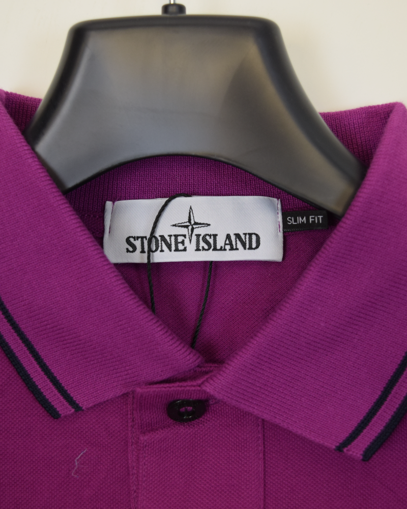Stone Island Compass Patch Polo Shirt Purple detail view