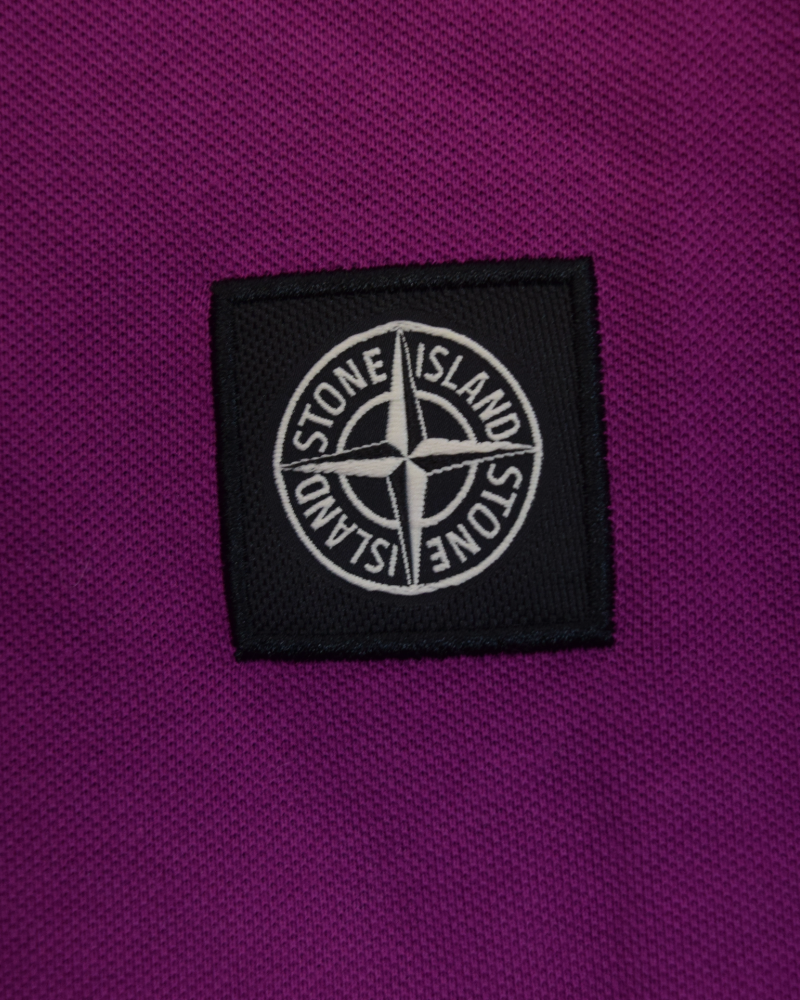 Stone Island Compass Patch Polo Shirt Purple detail view