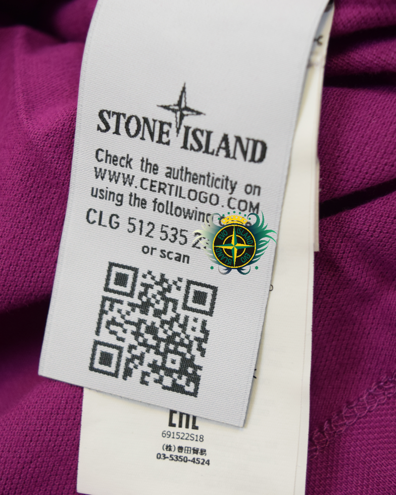 Stone Island Compass Patch Polo Shirt Purple detail view