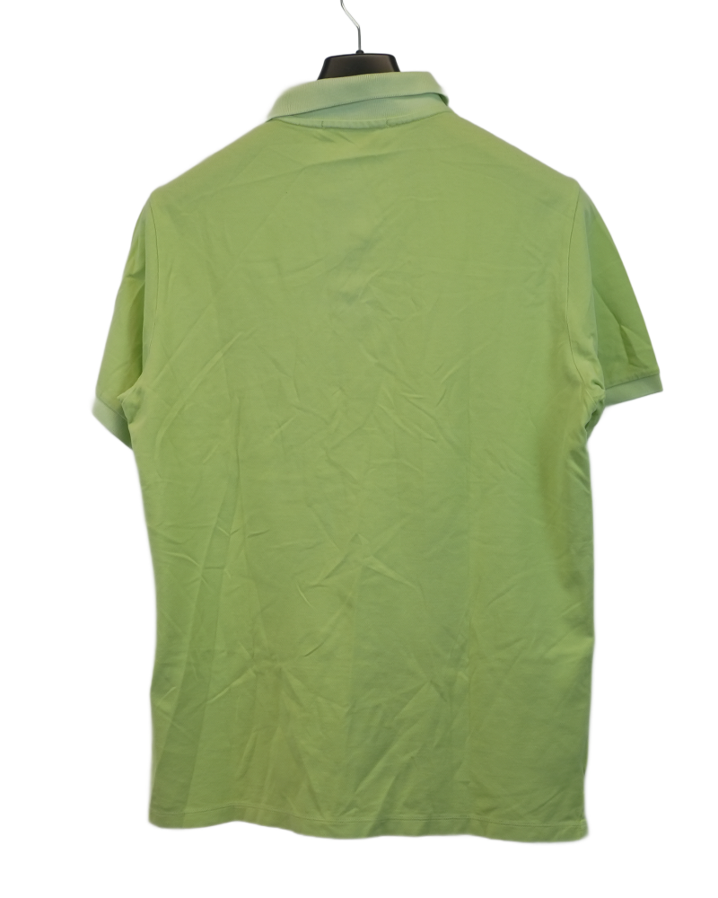 Stone Island Compass Patch Polo Shirt Neon Yellow back view