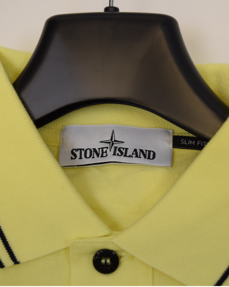 Stone Island Compass Patch Polo Shirt Yellow detail view