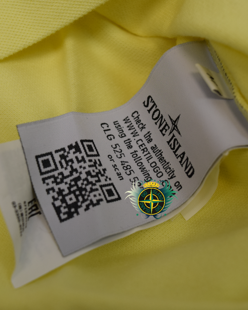 Stone Island Compass Patch Polo Shirt Yellow detail view