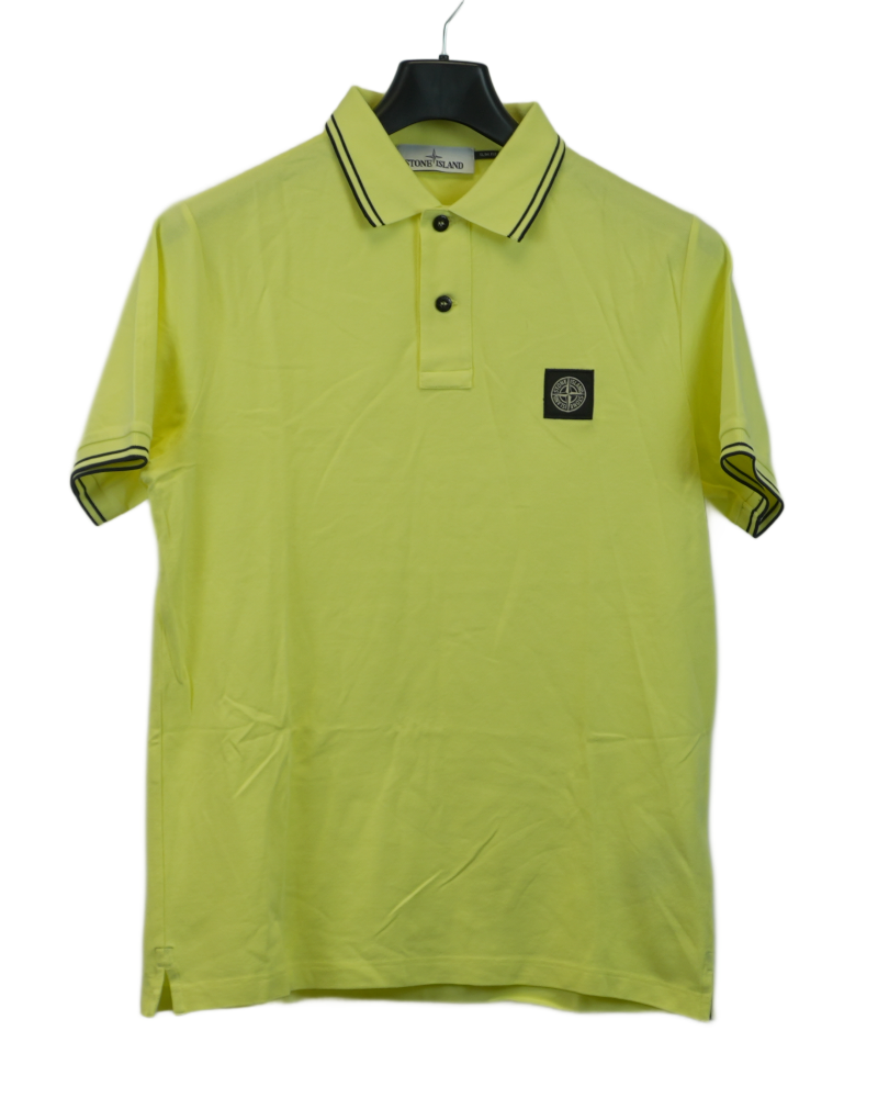 Stone Island Compass Patch Polo Shirt Yellow front view