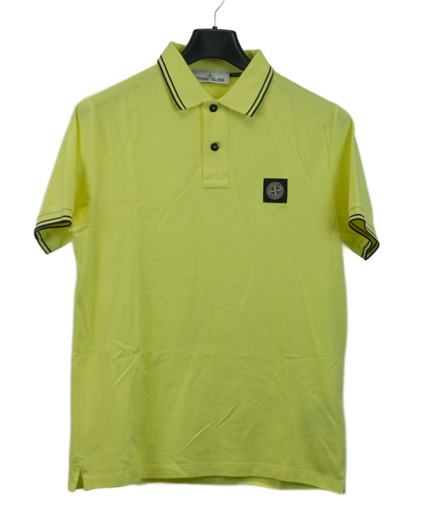 Stone Island Compass Patch Polo Shirt Yellow front view