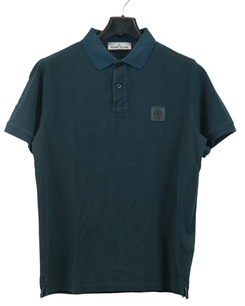 Stone Island Compass Patch Polo Shirt Navy Blue back view