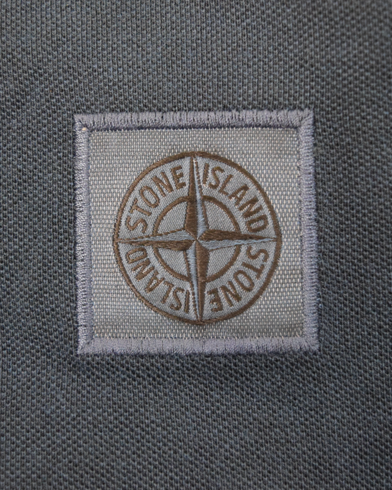 Stone Island Compass Patch Polo Shirt Navy Blue detail view