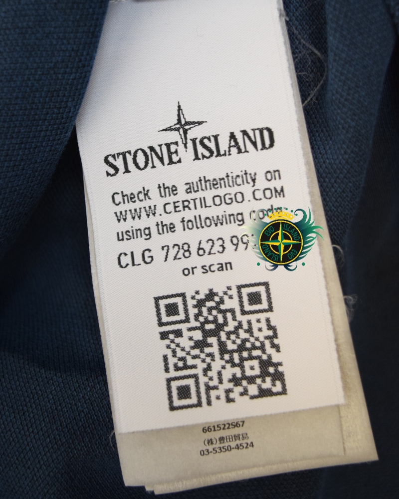 Stone Island Compass Patch Polo Shirt Navy Blue detail view