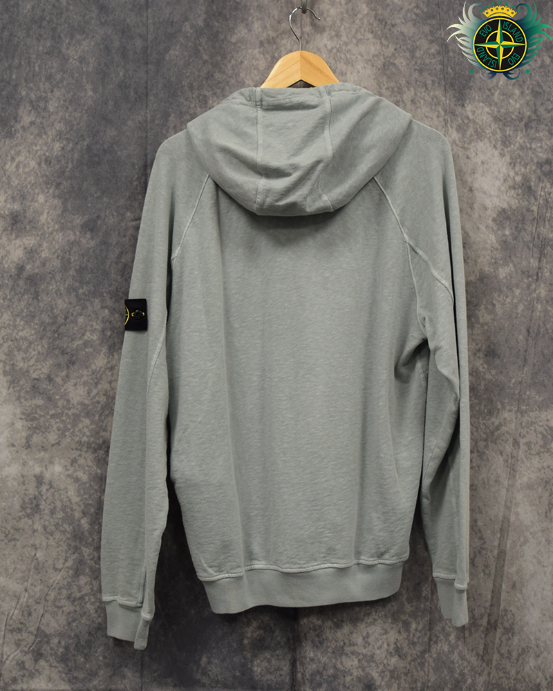 Stone Island Washed Hoodie Light Blue