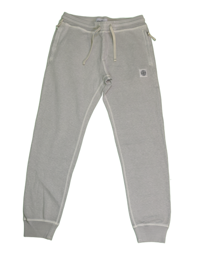 Stone Island Compass Patch Cuffed Joggers stone front view