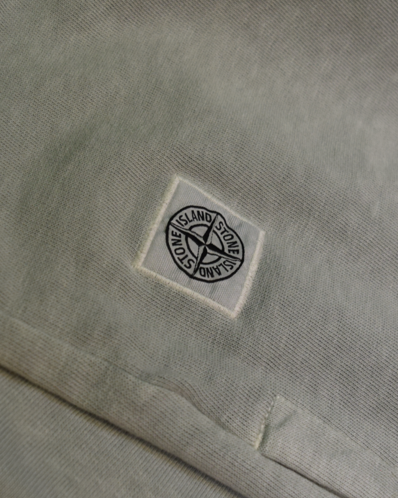 Stone Island Compass Patch Cuffed Joggers stone detail view