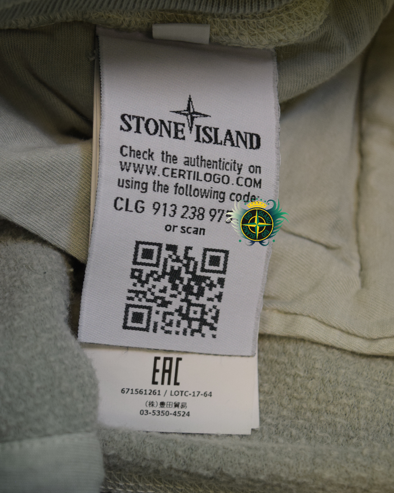 Stone Island Compass Patch Cuffed Joggers stone detail view