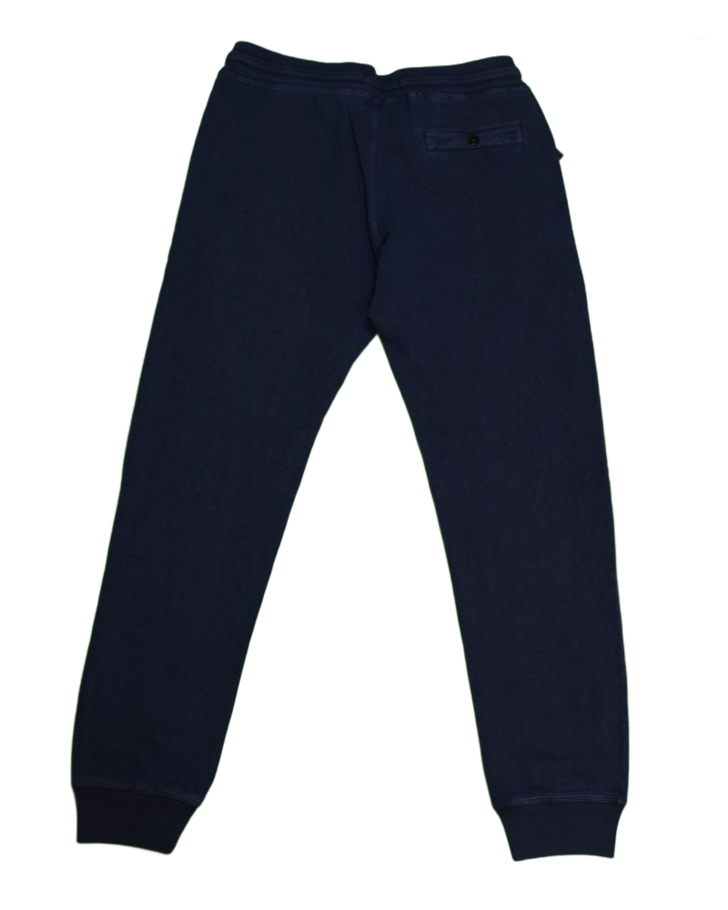 Stone Island Compass Patch Cuffed Joggers Navy Blue back view