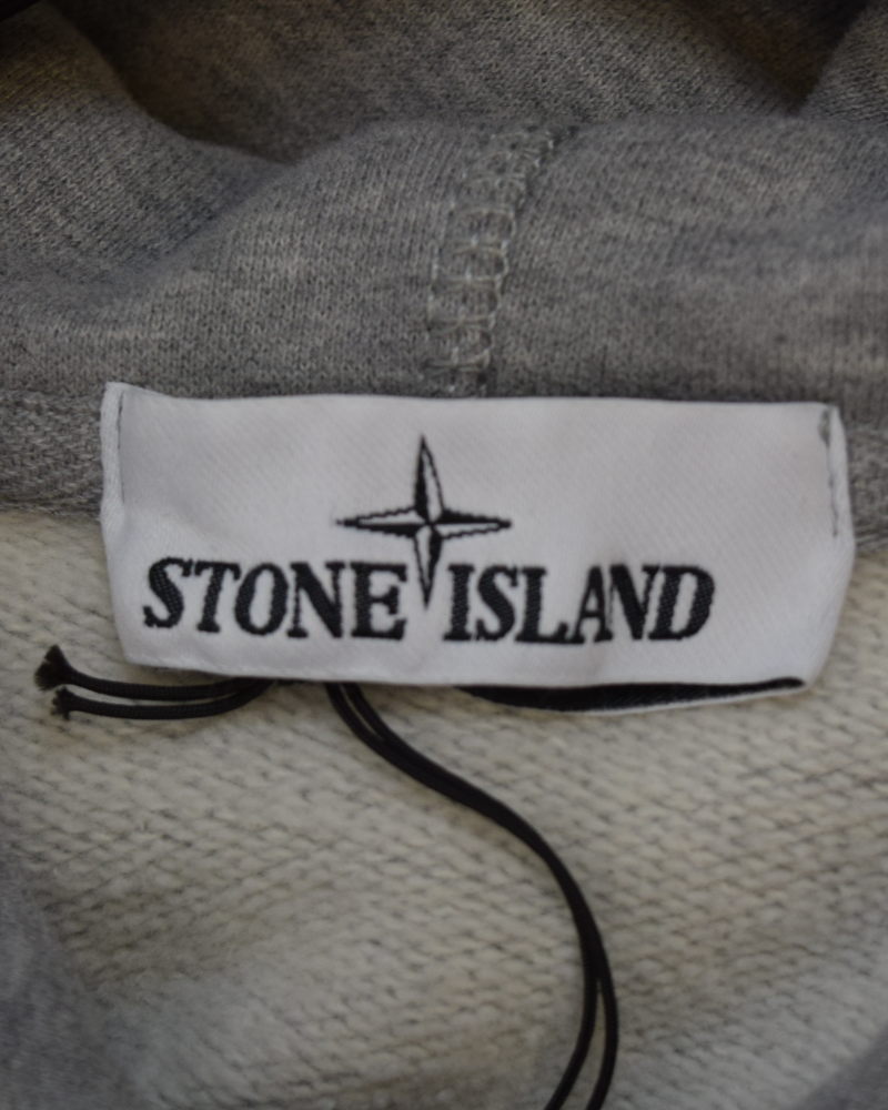 Stone Island Full Zip Hoodie Grey detail view