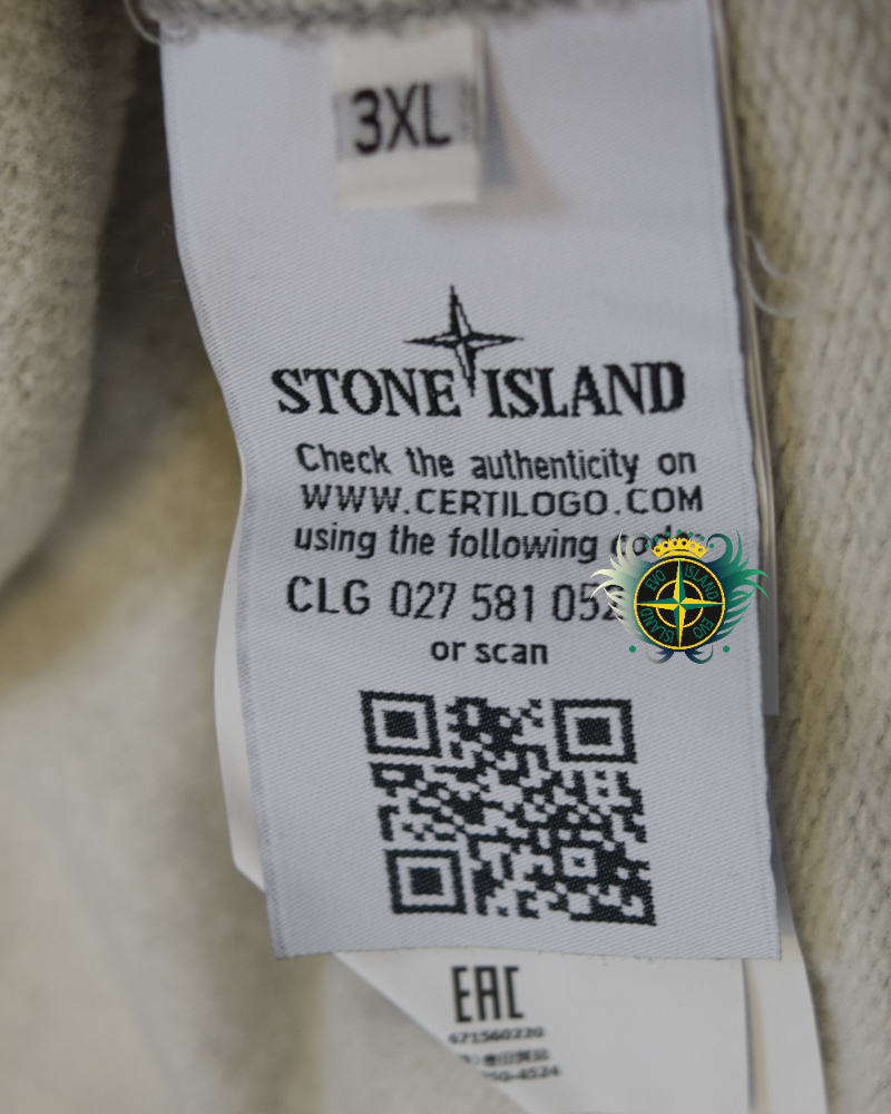 Stone Island Full Zip Hoodie Grey detail view