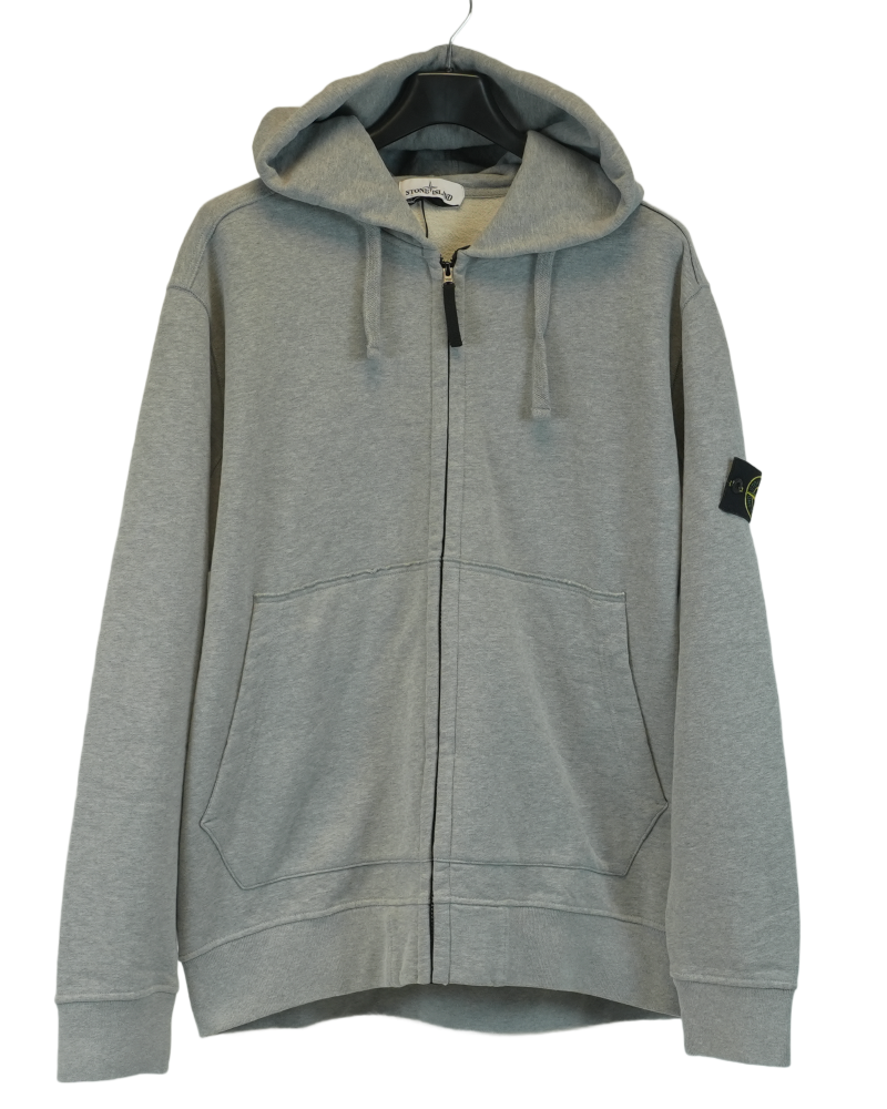 Stone Island Full Zip Hoodie Grey front view