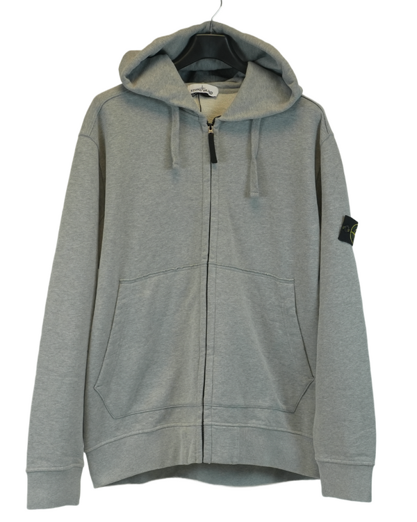 Stone Island Full Zip Hoodie Grey front view