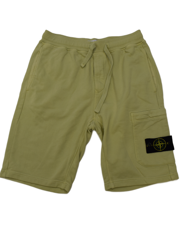 Stone Island Bermuda Jogger Shorts Lime Green front view