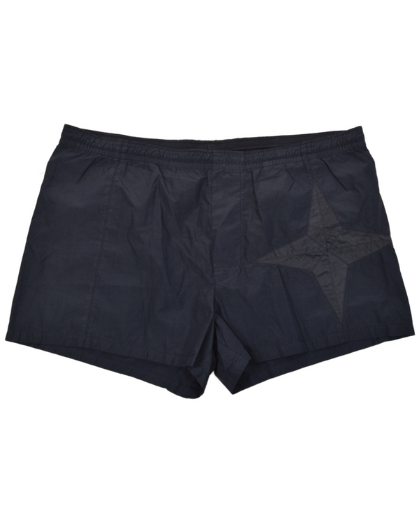Stone Island Vintage Star Logo Shorts Navy Blue front view