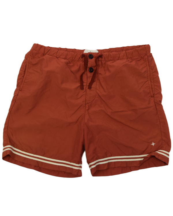 Stone Island Stellina Swim Shorts Red front view