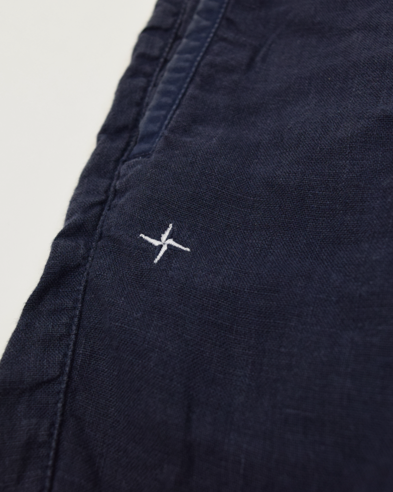 Stone Island Stellina Linen Shorts Navy Blue detail view
