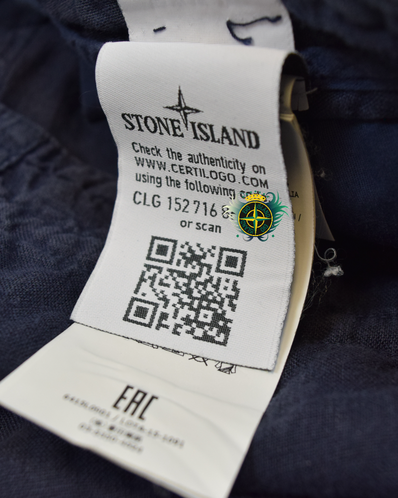Stone Island Stellina Linen Shorts Navy Blue detail view