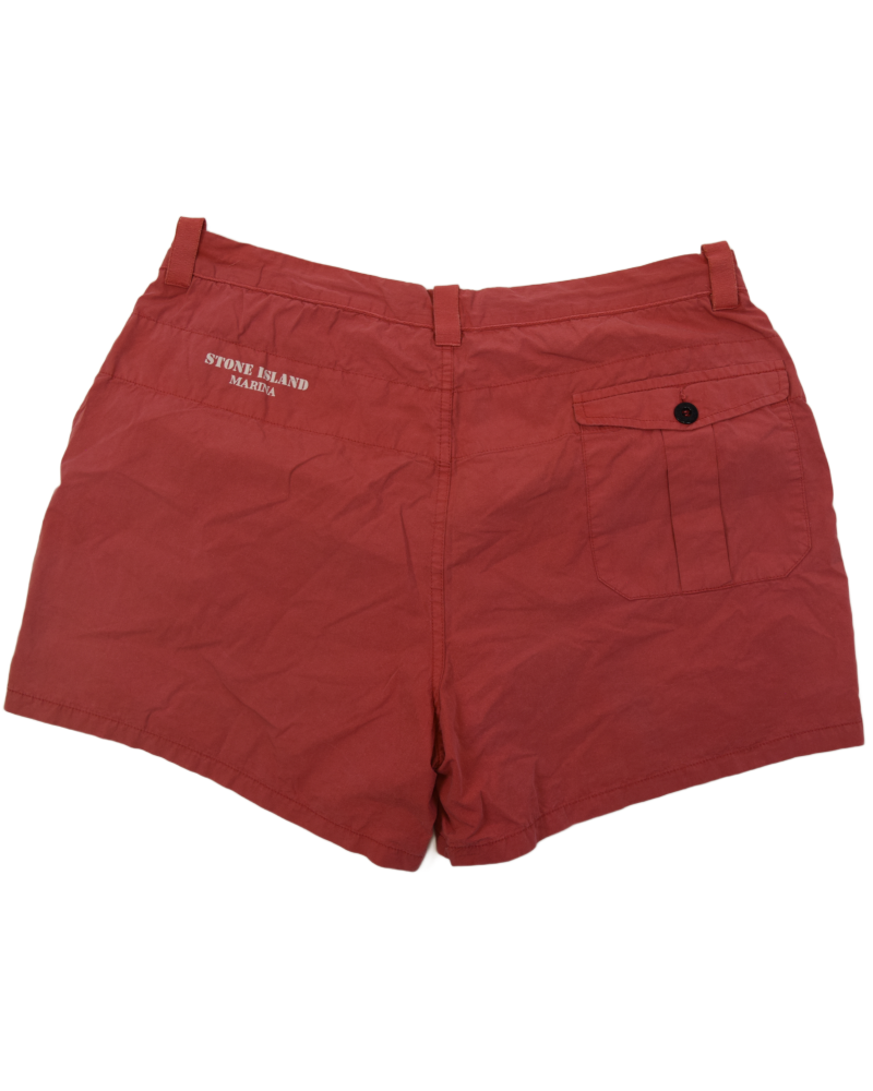 Stone Island Vintage Marina Swim Shorts Red back view