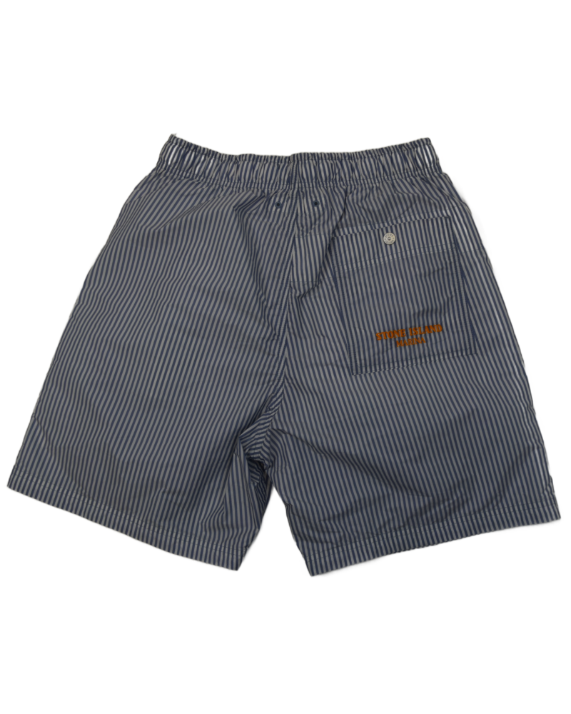 Stone Island Marina Striped Shorts Blue/White back view