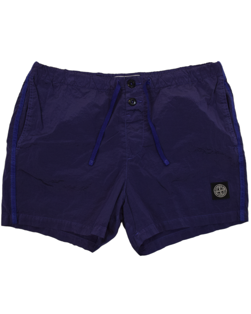 Stone Island Nylon Metal Patch Project Swim Shorts Purple front view
