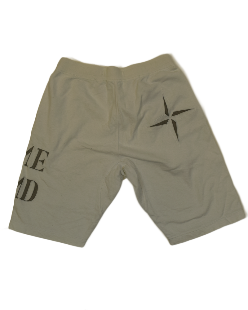 Stone Island Spell Out Bermuda Jogger Shorts White back view