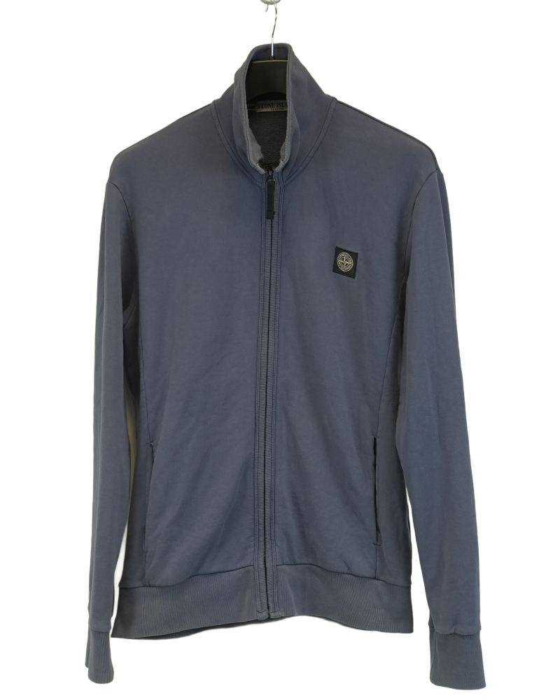 Stone Island Zip Up Sweater Blue back view