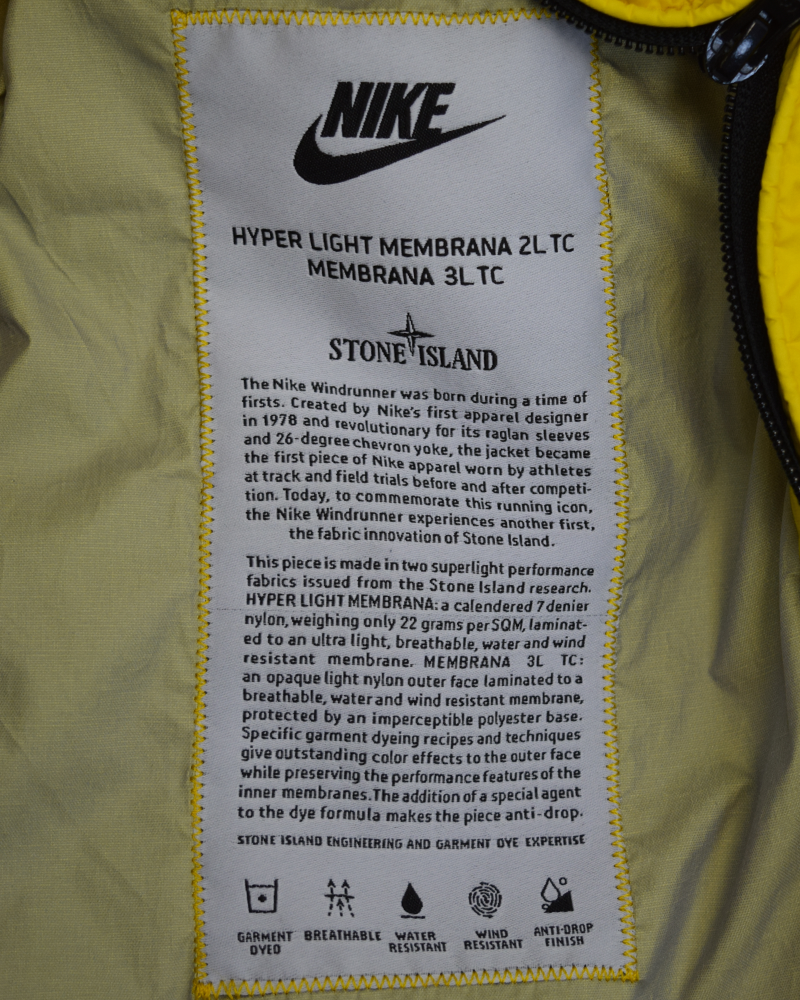 Stone Island X Nike Hyper Light Membrana 2L TC Membrana 3L TC Packable Yellow