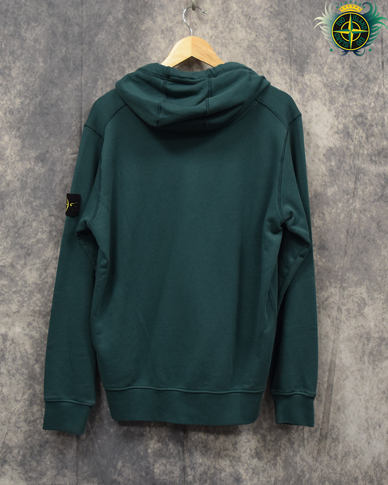 Stone Island Full Zip Hoodie Dark Green - L