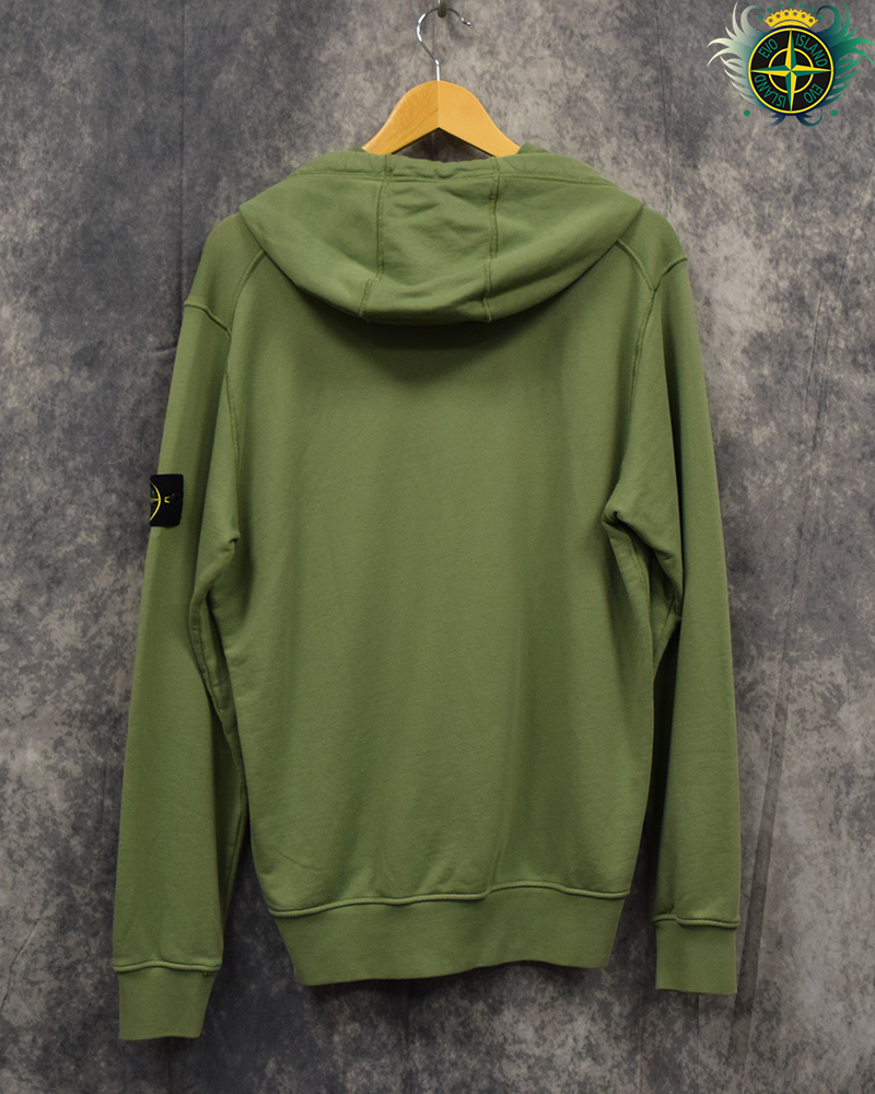 Stone Island Full Zip Hoodie Green - L