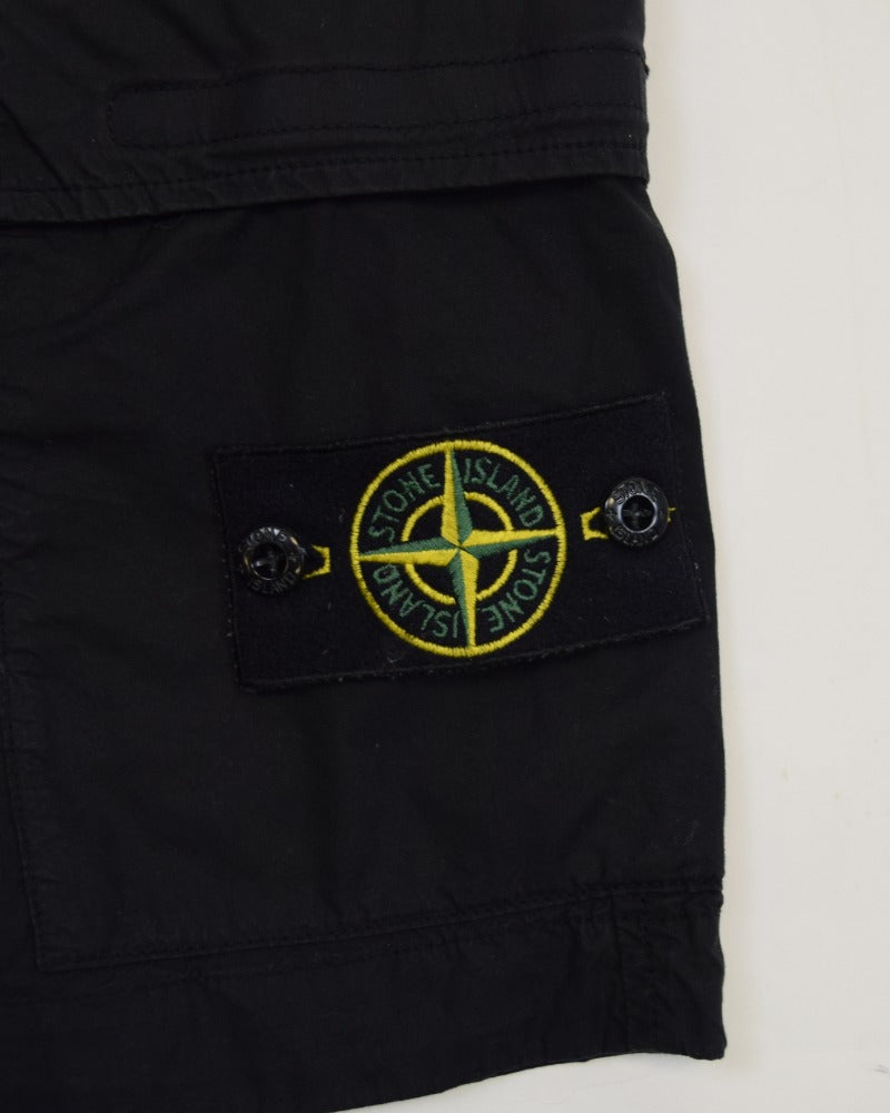 Stone Island Cargo Shorts Black back view