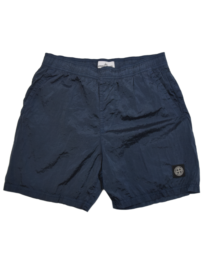 Stone Island Nylon Metal Patch Project Swim Short Blue front view